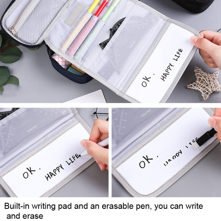 Multifunctional Pencil Case Built-in Writable Whiteboard With 1 Erasable Pen, Color: Navy Blue