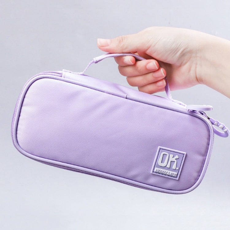 Multifunctional Pencil Case Built-in Writable Whiteboard With 1 Erasable Pen, Color: Purple