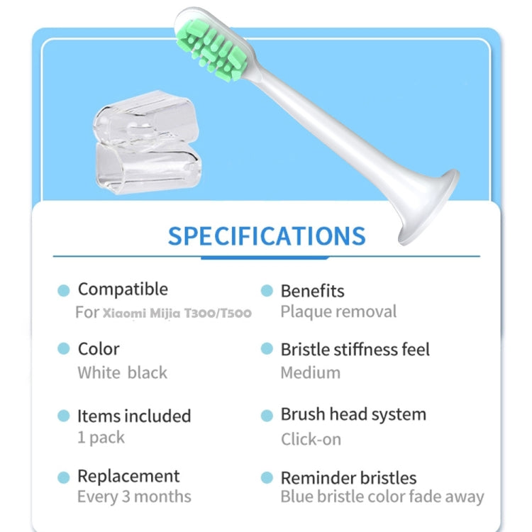 2 PCS For Xiaomi Mijia T300 T500 Electric Toothbrush Replacement Head