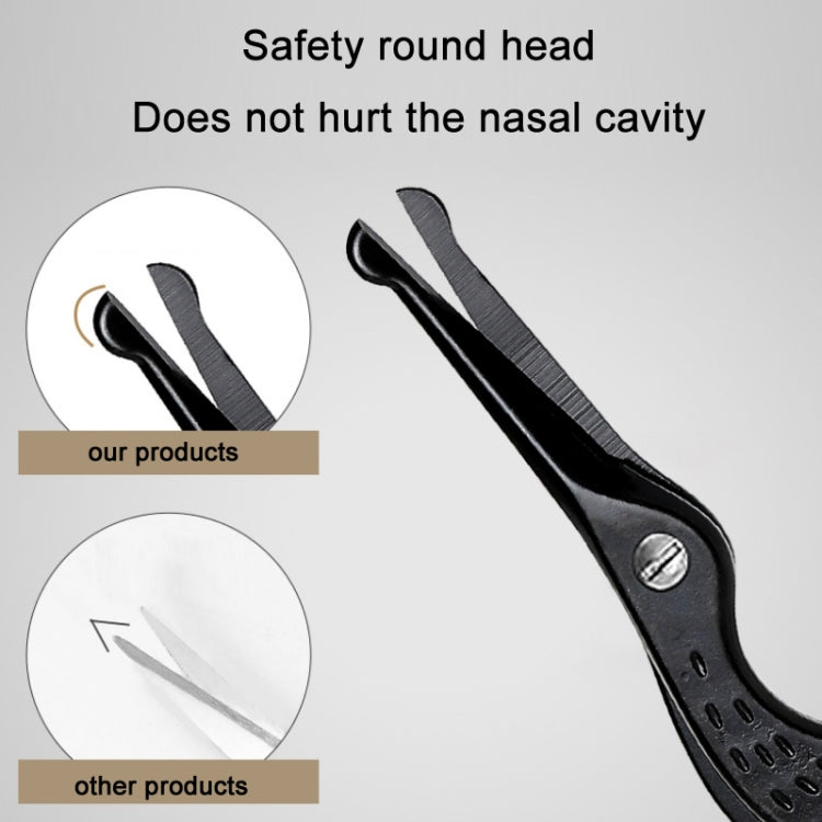 Stainless Steel Round Head Eyebrow Trimming Nose Hair Scissors(Cool Black)