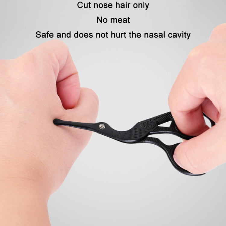Stainless Steel Round Head Eyebrow Trimming Nose Hair Scissors(Cool Black)
