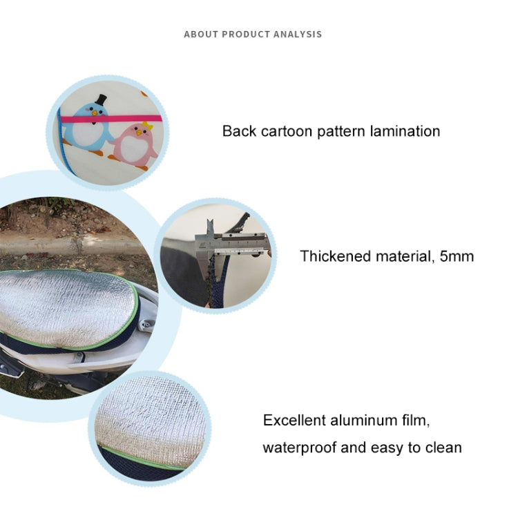 3 PCS Electric Motorcycle Sunscreen Heat Insulation Seat Cover(Silver)