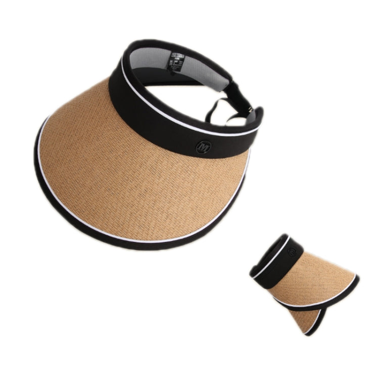 Summer Black Rubber Anti-UV Sunshade Straw Hat, Color: D-210 Khaki