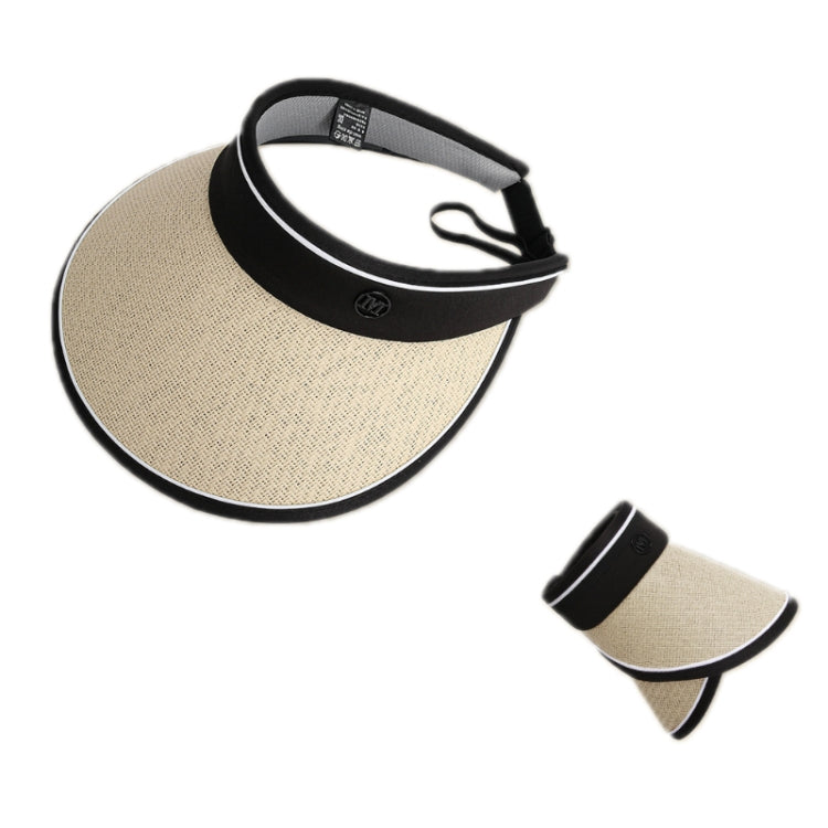 Summer Black Rubber Anti-UV Sunshade Straw Hat, Color: D-210 Beige