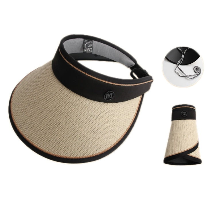 Summer Black Rubber Anti-UV Sunshade Straw Hat, Color: D-211 Beige