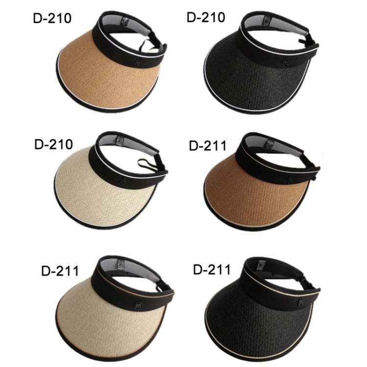 Summer Black Rubber Anti-UV Sunshade Straw Hat, Color: D-211 Black