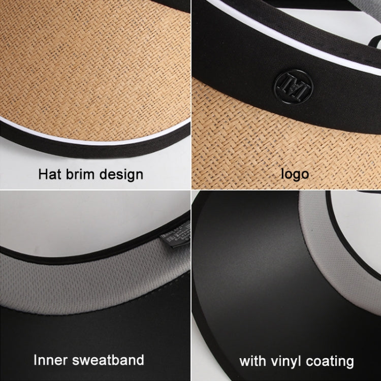 Summer Black Rubber Anti-UV Sunshade Straw Hat, Color: D-211 Black