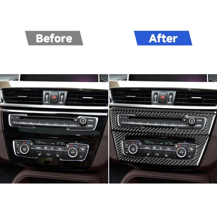 For BMW X1 F48/X2 F39 3pcs /Set Right-Hand Drive Radio + Air Conditioning Panel Sticker - Black