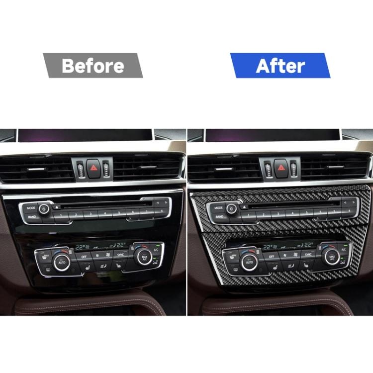 For BMW X1 F48/X2 F39 3pcs /Set Left-Hand Drive Radio + Air Conditioning Panel Sticker - Black