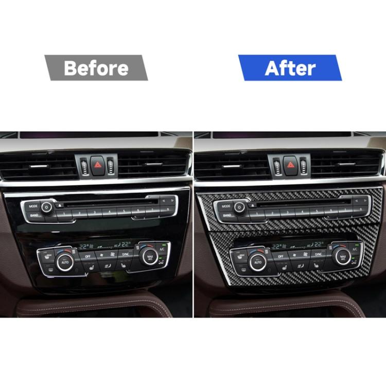For BMW X1 F48/X2 F39 2pcs /Set Radio + Air Conditioning Panel Sticker - Black