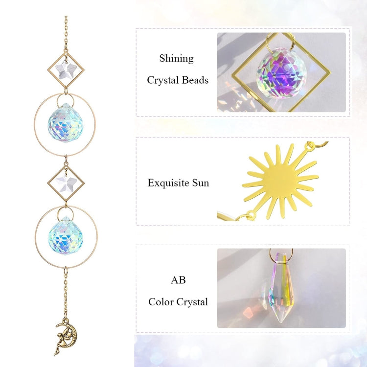 5 PCS Sun Star Moon Garden Crystal Ornament