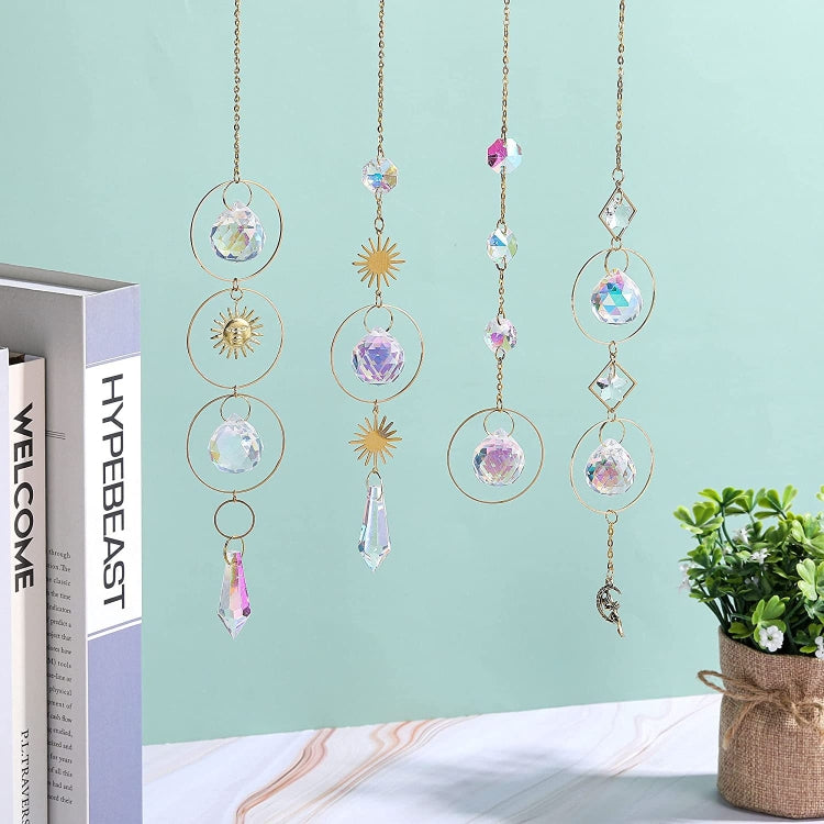 5 PCS Sun Star Moon Garden Crystal Ornament