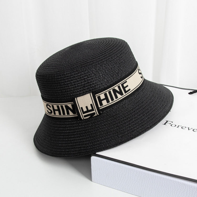 Summer Shade All-match Alphabet Straw Bucket Hat