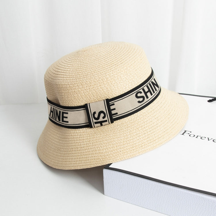 Summer Shade All-match Alphabet Straw Bucket Hat