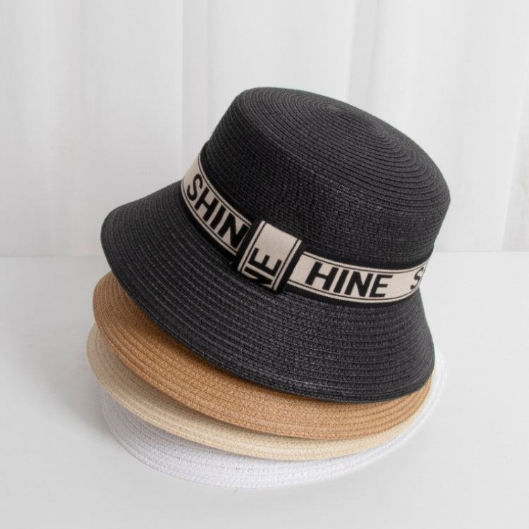 Summer Shade All-match Alphabet Straw Bucket Hat
