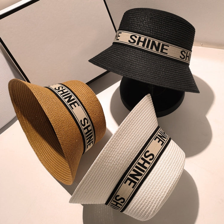 Summer Shade All-match Alphabet Straw Bucket Hat