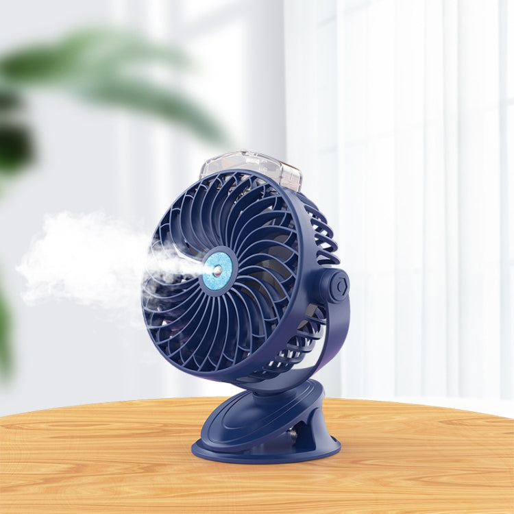 USB Charging Desktop Clip Style Cooling Fan, Spec: Spray (Blue)