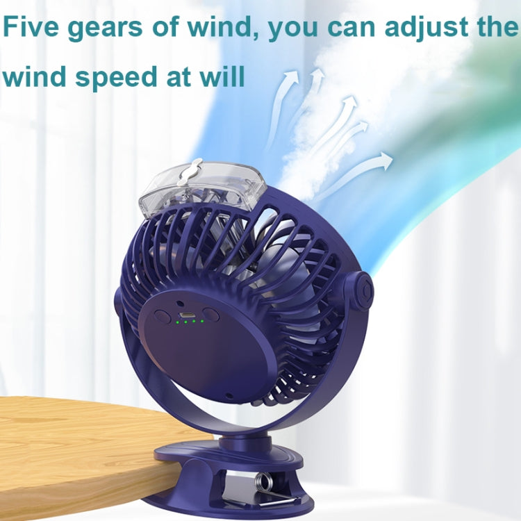 USB Charging Desktop Clip Style Cooling Fan, Spec: Spray (Blue)
