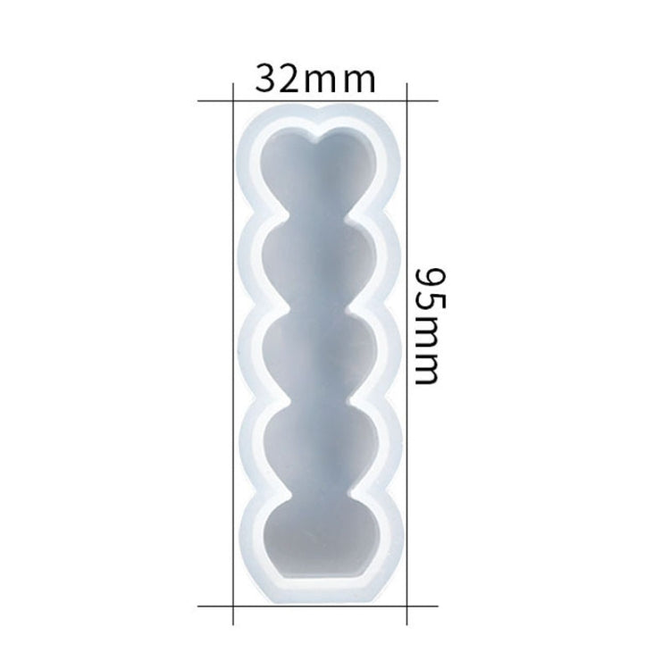 2 PCS D2111-1 DIY Drop Mold Heart Candle Silicone Mold