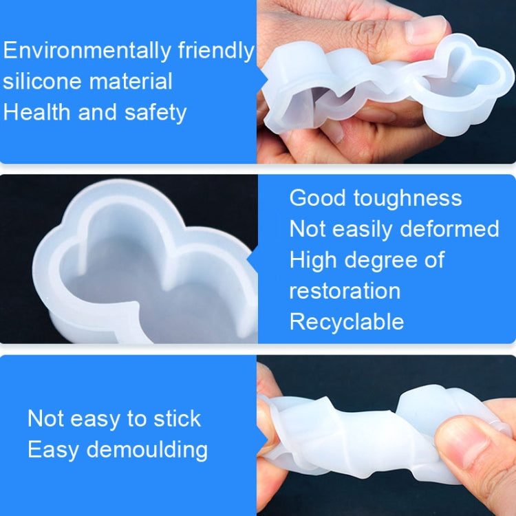 2 PCS D2111-1 DIY Drop Mold Heart Candle Silicone Mold