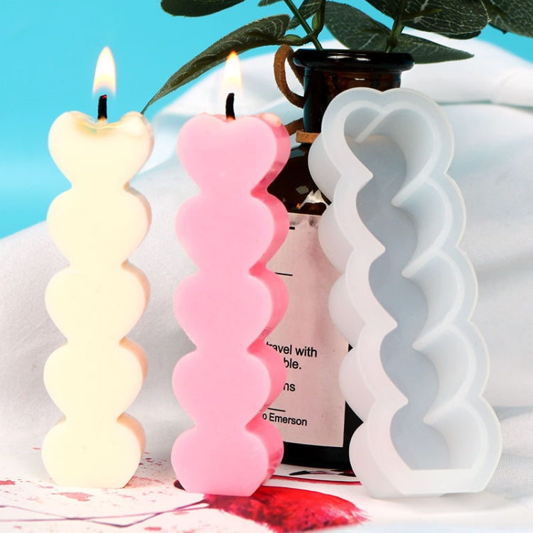 2 PCS D2111-1 DIY Drop Mold Heart Candle Silicone Mold