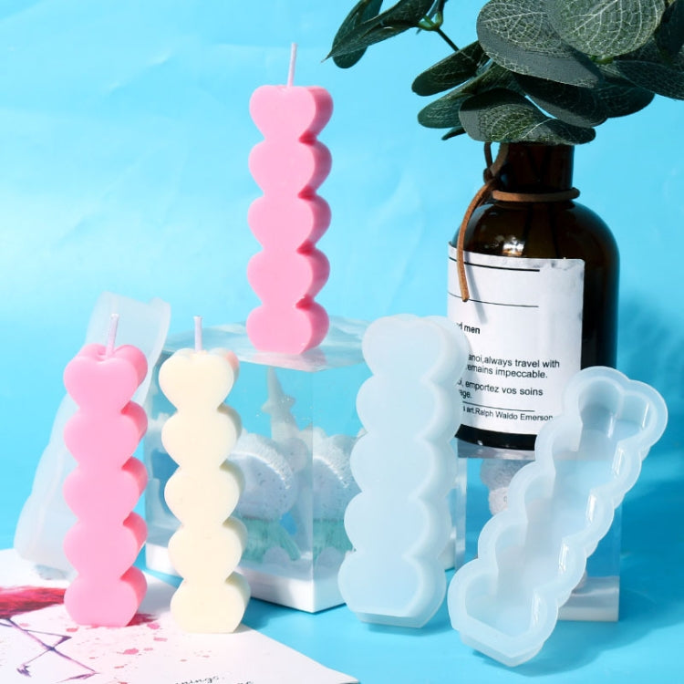 2 PCS D2111-1 DIY Drop Mold Heart Candle Silicone Mold