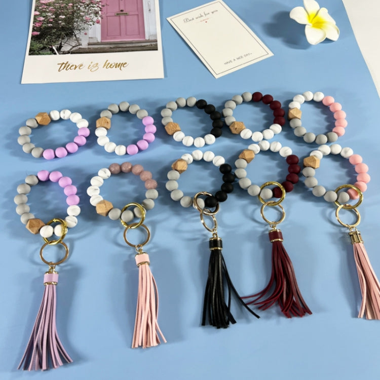 For Airpods Tassel Beaded Bracelet Earphone Case, Color: Red Bead