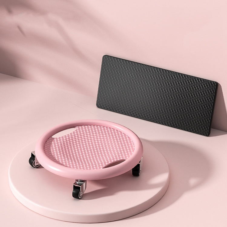 4 Wheel Sliding Plate Women Men Abdominal Muscle Exerciser ,Style: Mute Model Pink