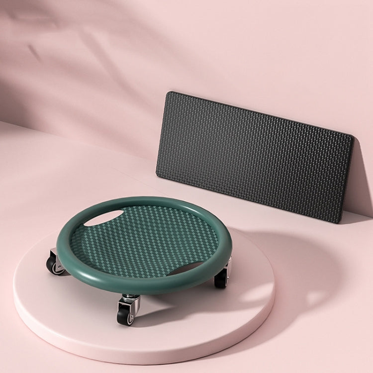 4 Wheel Sliding Plate Women Men Abdominal Muscle Exerciser ,Style: Mute Model Ink Green