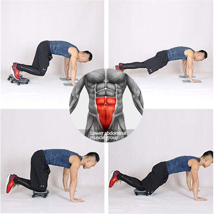 4 Wheel Sliding Plate Women Men Abdominal Muscle Exerciser ,Style: Ordinary Dark Green