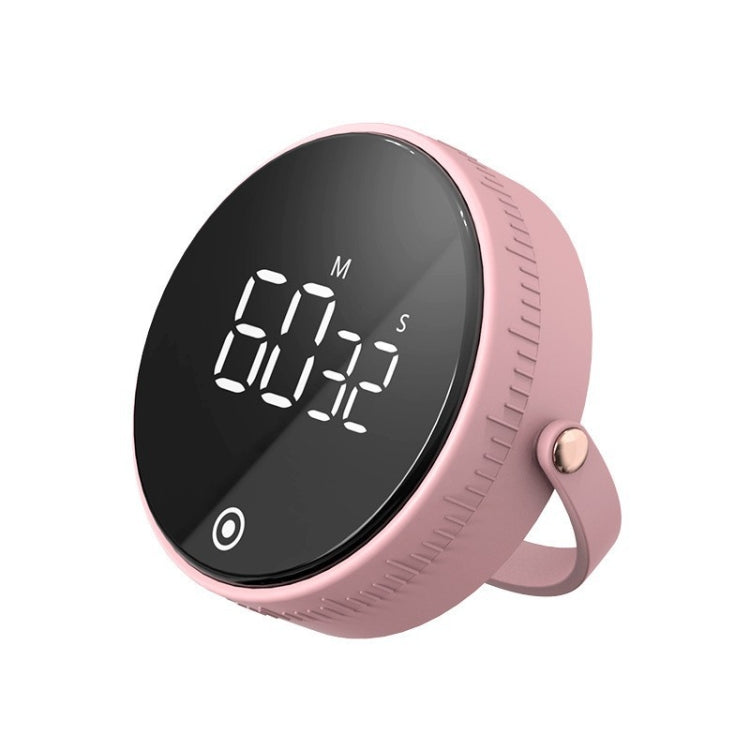 Rotary Timer Large Screen With Bracket Magnetic Timer(Pink)