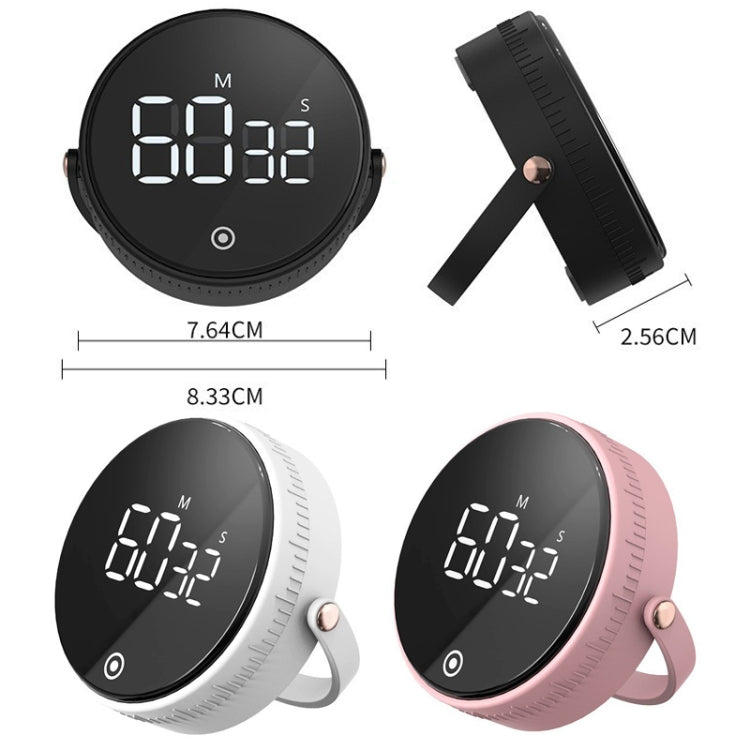 Rotary Timer Large Screen With Bracket Magnetic Timer(Pink)
