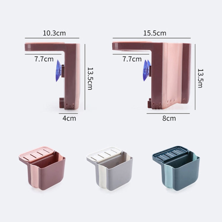 2 PCS Kitchen Sink Telescopic Drain Basket Sucker Hanging Trash Can