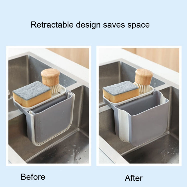 2 PCS Kitchen Sink Telescopic Drain Basket Sucker Hanging Trash Can
