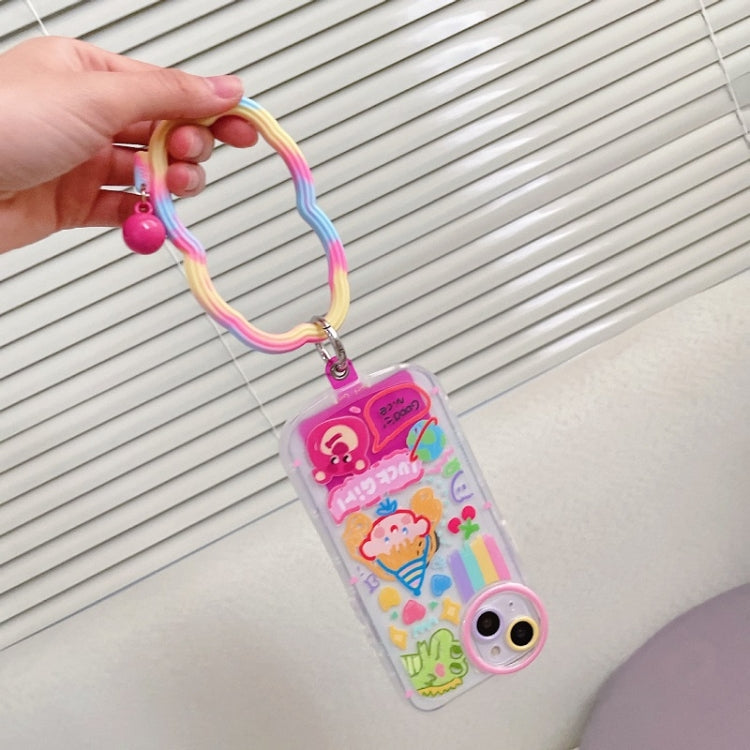 Flower-shaped Wave Phone Case Anti-lost Keychain Silicone Bracelet