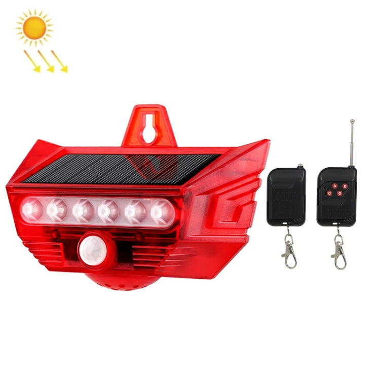 RC-710 Solar Burglar Alarm Light Remote Control Human Body Induction Drive(Red)