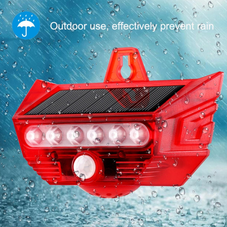 RC-710 Solar Burglar Alarm Light Remote Control Human Body Induction Drive(Red)