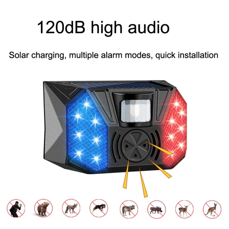 RC-711 Solar Outdoor Orchard Fish Pond Anti-theft Human Body Infrared Alarm(Black)