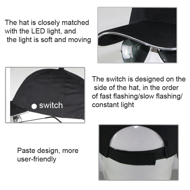 LED Luminous Hat Luminous Running Cotton Peaked Cap