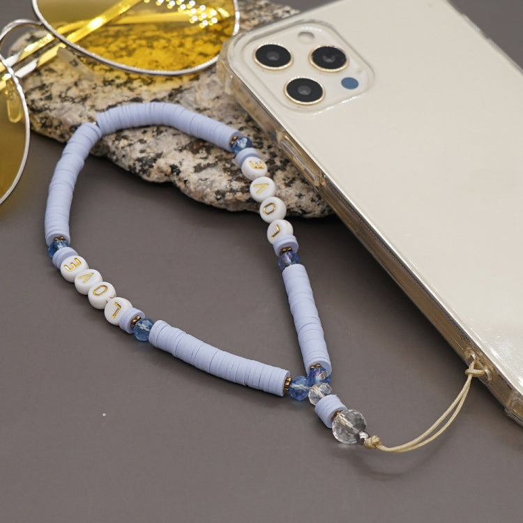Geometric Letter Soft Pottery Mobile Phone Lanyard Anti-lost Phone Chain