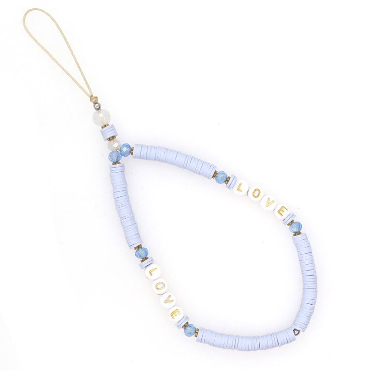 Geometric Letter Soft Pottery Mobile Phone Lanyard Anti-lost Phone Chain