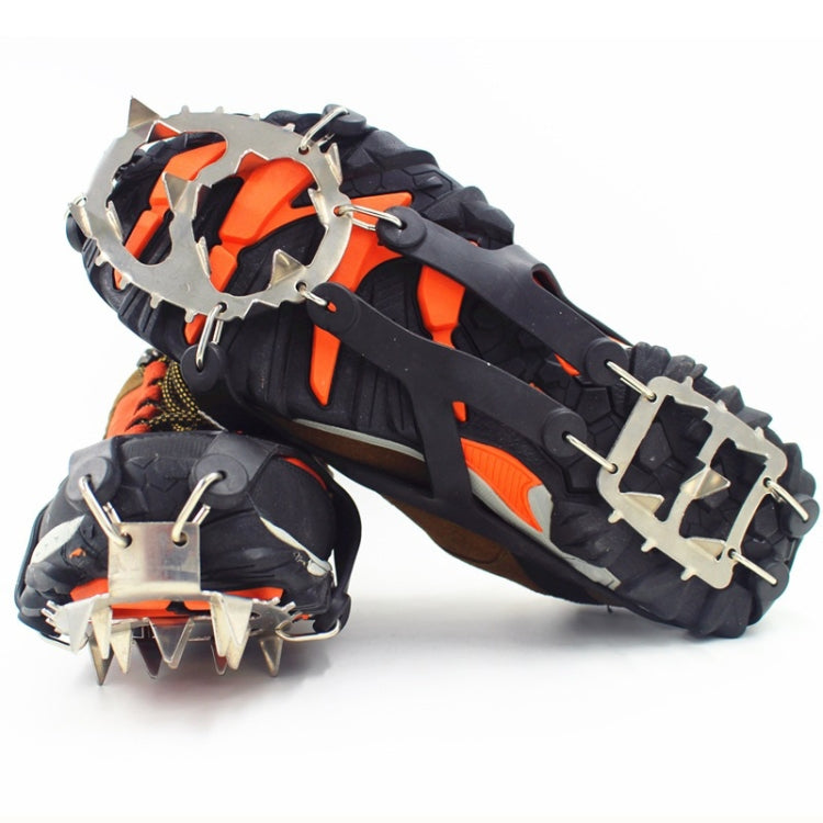 1 Pair  18 Large Spikes Crampons Outdoor Winter Walk Ice Fishing Snow Shoe Spikes,Size:  L Black