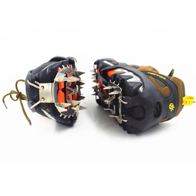 1 Pair  18 Large Spikes Crampons Outdoor Winter Walk Ice Fishing Snow Shoe Spikes,Size:  L Black