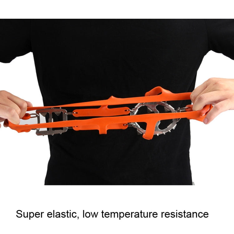 1 Pair  18 Large Spikes Crampons Outdoor Winter Walk Ice Fishing Snow Shoe Spikes,Size:  M Orange
