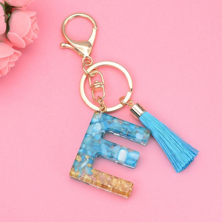 2 PCS English Alphabet Epoxy Tassel Keychain Bag Pendant