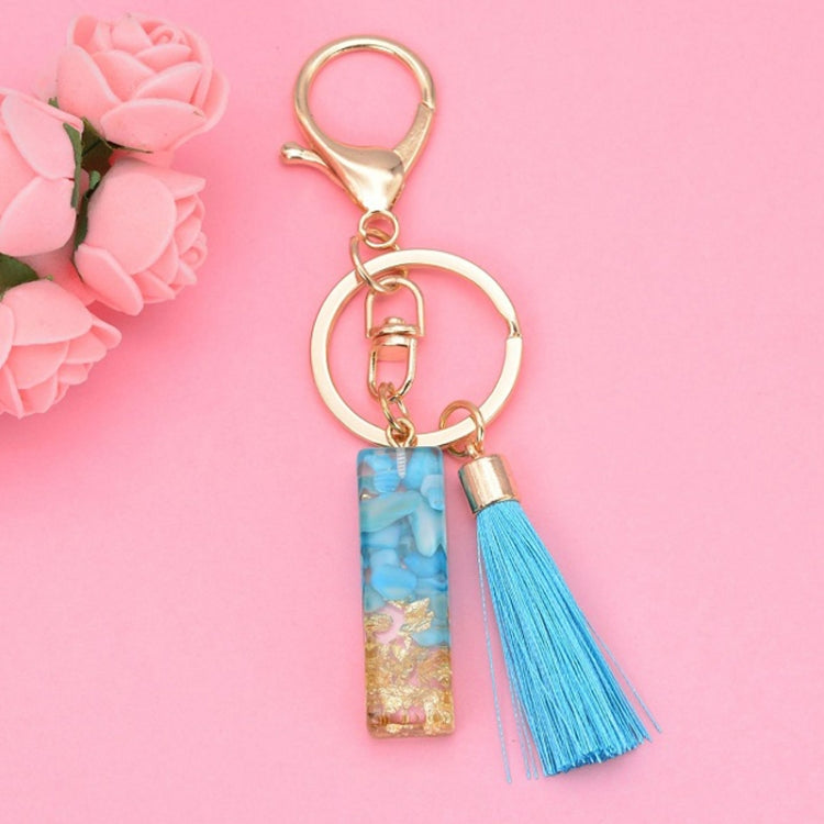 2 PCS English Alphabet Epoxy Tassel Keychain Bag Pendant