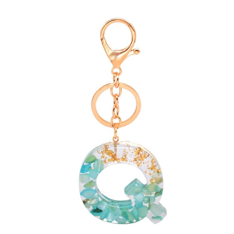 2 PCS Gold Foil Epoxy English Letter Keychain Bag Pendant