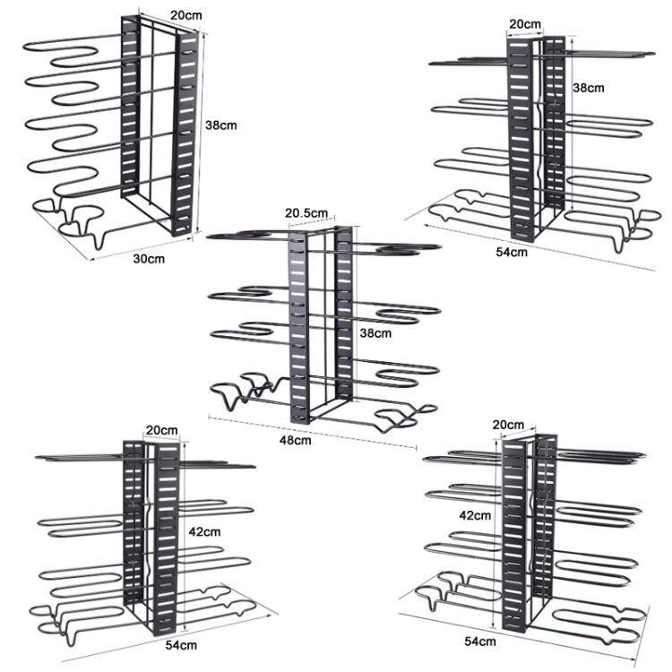 Kitchen Vertical Folding Detachable Pot Lid Holder, Specification: 8 Layers 5.0mm