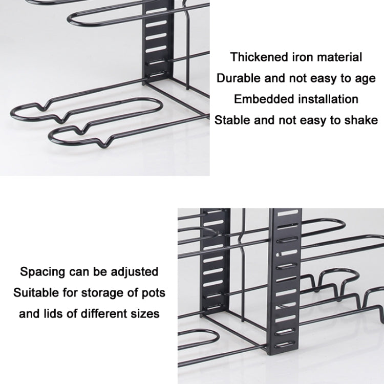 Kitchen Vertical Folding Detachable Pot Lid Holder, Specification: 8 Layers 5.0mm