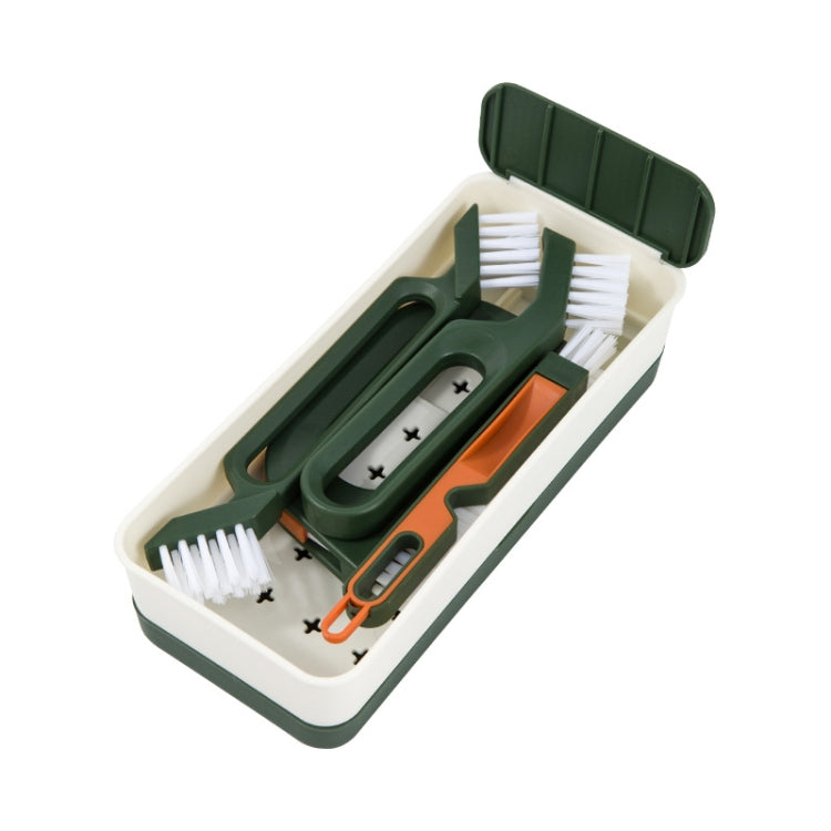 4 PCS/Set Multifunctional Crevice Cleaning Bristle Brush Set(Green)